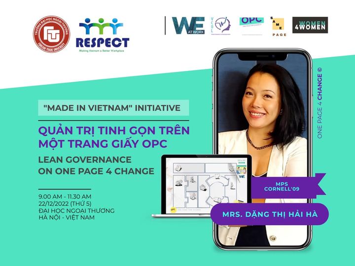 TOẠ ĐÀM: OPC – ONE PAGE FOR CHANGE – QUẢN TRỊ DOANH NGHIỆP TRÊN MỘT TRANG GIẤY