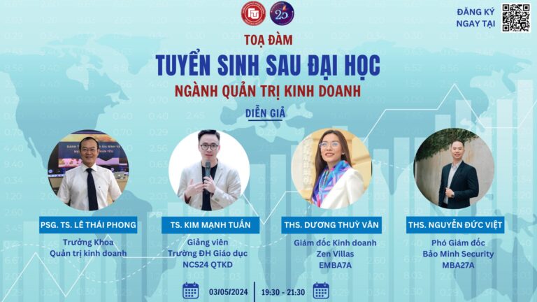 TỌA ĐÀM ĐỊNH HƯỚNG TUYỂN SINH SAU ĐẠI HỌC NGÀNH QUẢN TRỊ KINH DOANH